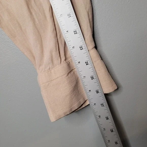 Quince Linen Button Up Men's Size XL Driftwood Beige Relaxed Long Sleeve Coastal - Picture 8 of 9